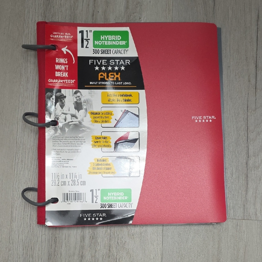 Five Star Red Hybrid Notebinder